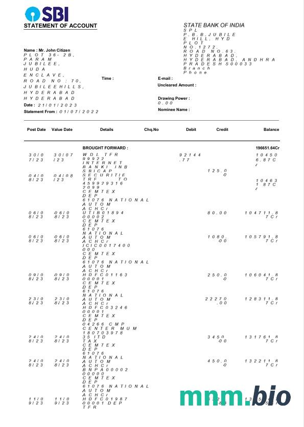 USA Standard wyciąg bankowy Word i PDF szablon, 6 stron